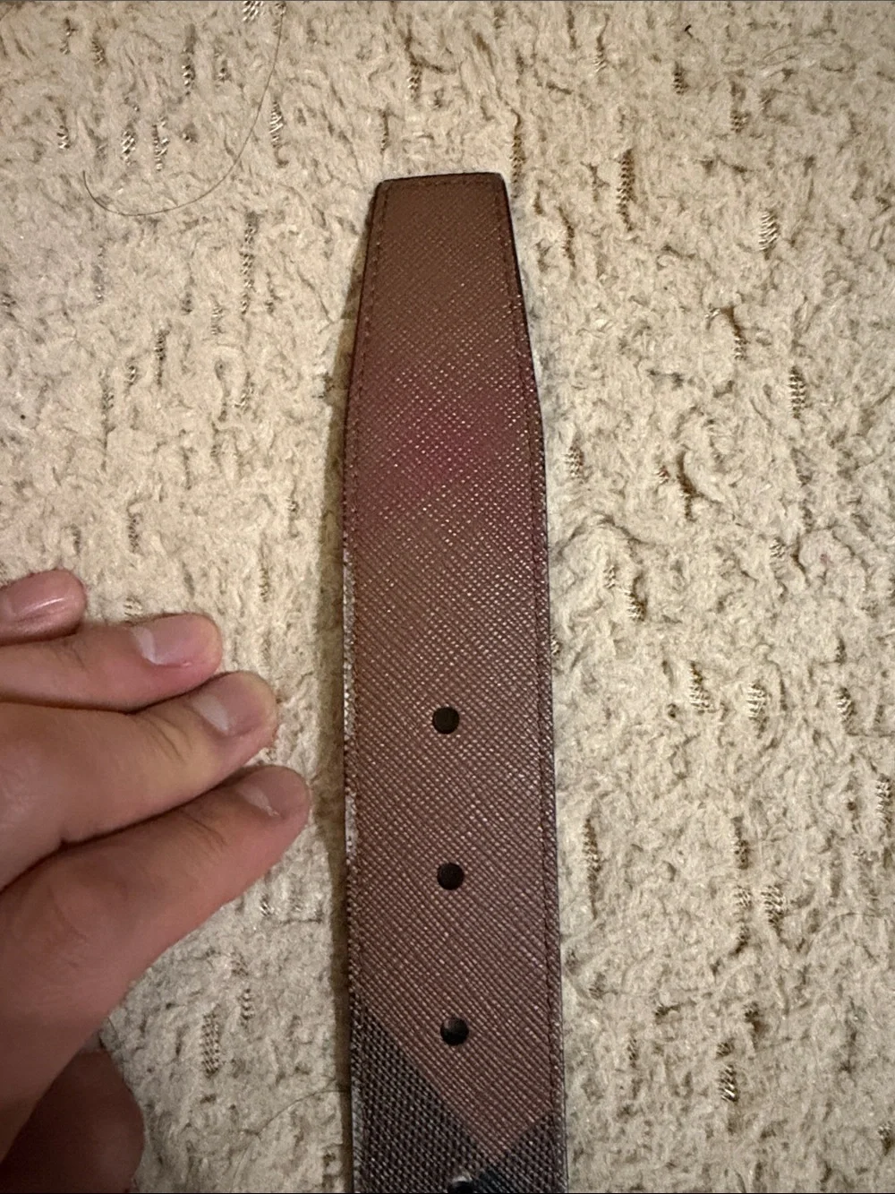 Burberry Men’s Birch Brown Reversible Belt — Size 36/90